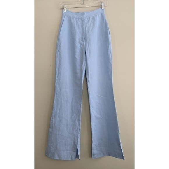 SABLYN Charlee Linen High Waist Pants in Azure Blue Size XS - Picture 1 of 7
